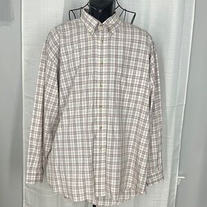 Pendleton Woolen Mills White and Red Casual Button Down Shirt Size XXL